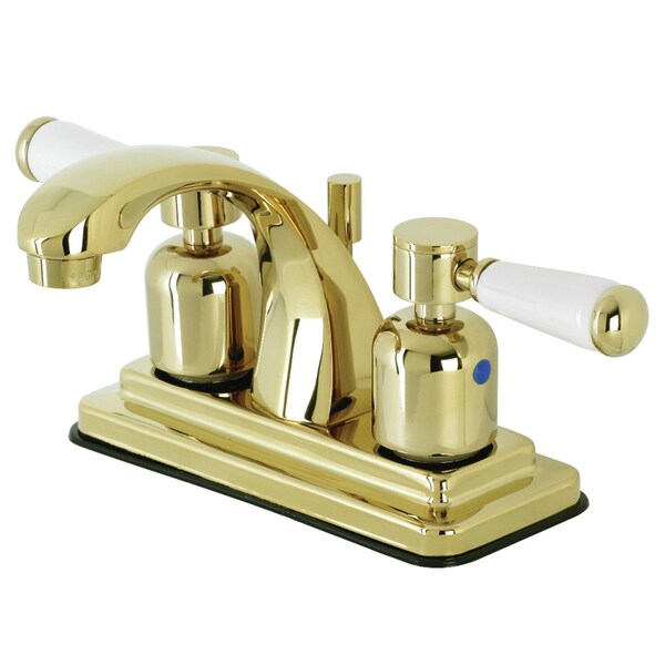 Kingston Brass KB4642DPL 4-Inch Centerset Bathroom Faucet with Retail Pop-Up, Polished Brass KB4642DPL - main